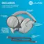 Includes: JLab JBuds Lux ANC Headphones, USB-C to USB-C Charging Cable, JLab 2-Year Warranty, Cloud Foam Headband, Cloud Foam Earcups, NC, Foldable with Rotating Earcups, Universal Mic with Volume + Track Control, Power On/Off, ANC Options and Share Mode, USB-C to USB-C Charging Cable.