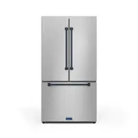 Gordon Ramsay Series by Thor Kitchen 20.3 Cu. Ft. Counter Depth Refrigerator with Navy Blue Hardware - Stainless Steel - Front_Zoom