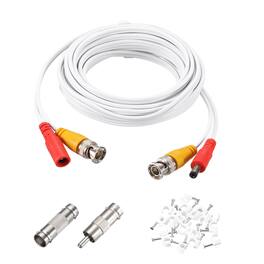 Unique Bargains - BNC Video Power Cable, 1 Set, All-in-One CCTV Camera Extension Cord - White