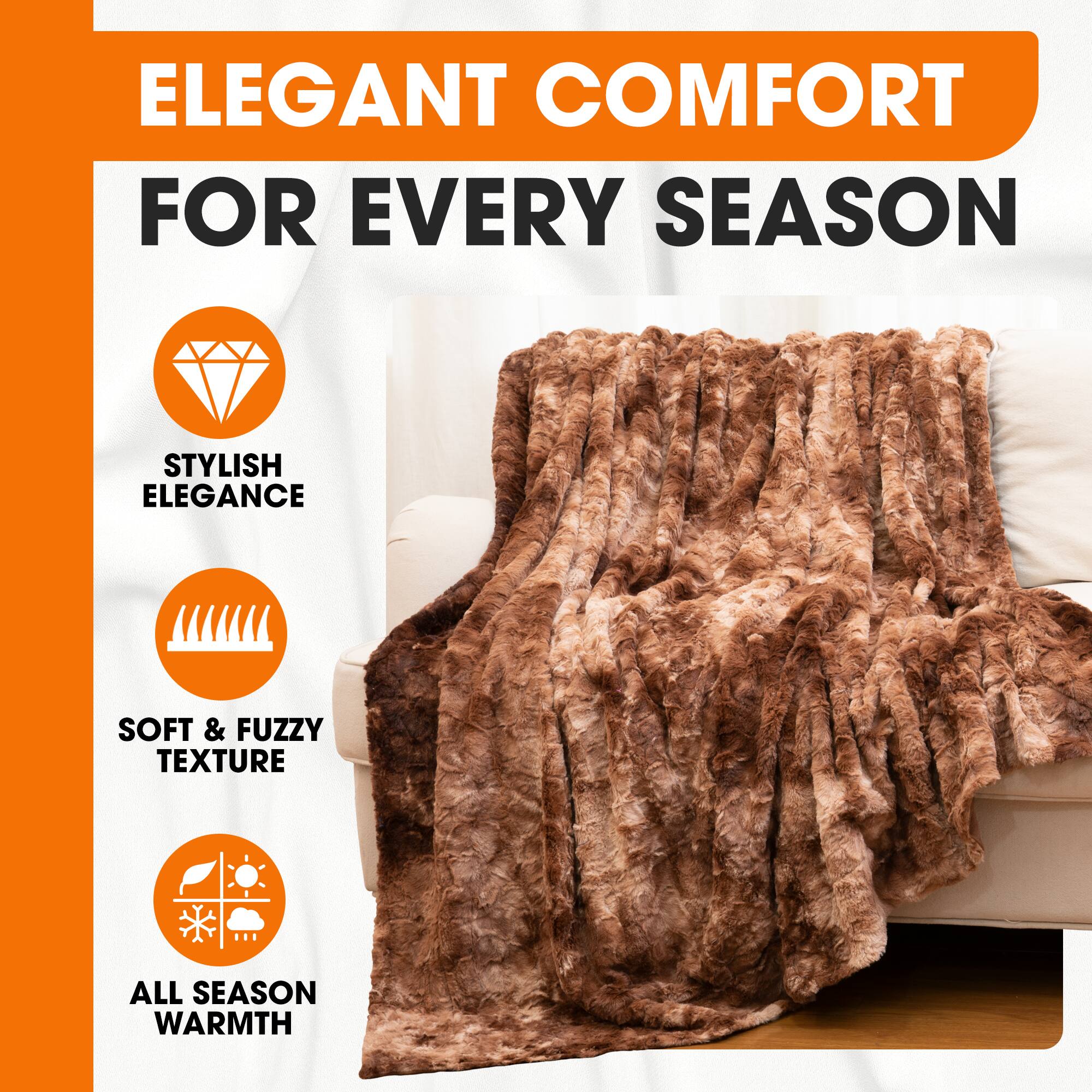 ELEGANT COMFORT FOR EVERY SEASON

- STYLISH ELEGANCE
- SOFT & FUZZY TEXTURE
- ALL SEASON WARMTH