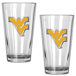 Great American Products - West Virginia Mountaineers 16oz. Pint Glass Set - Multicolor