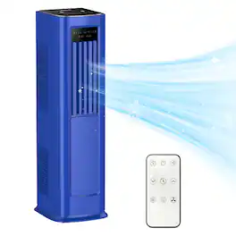 Airplus - 12000 BTU Portable AC 3-in-1 with 12000 BTU Heater, Remote, Timer, Wheels - Blue