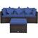 Angle. Costway - 4PCS Patio Rattan Furniture Set Sofa Ottoman Cushion Garden Deck - Navy.