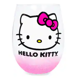 Silver Buffalo - Sanrio Hello Kitty Teardrop Stemless Wine Glass | Holds 20 Ounces - Pink
