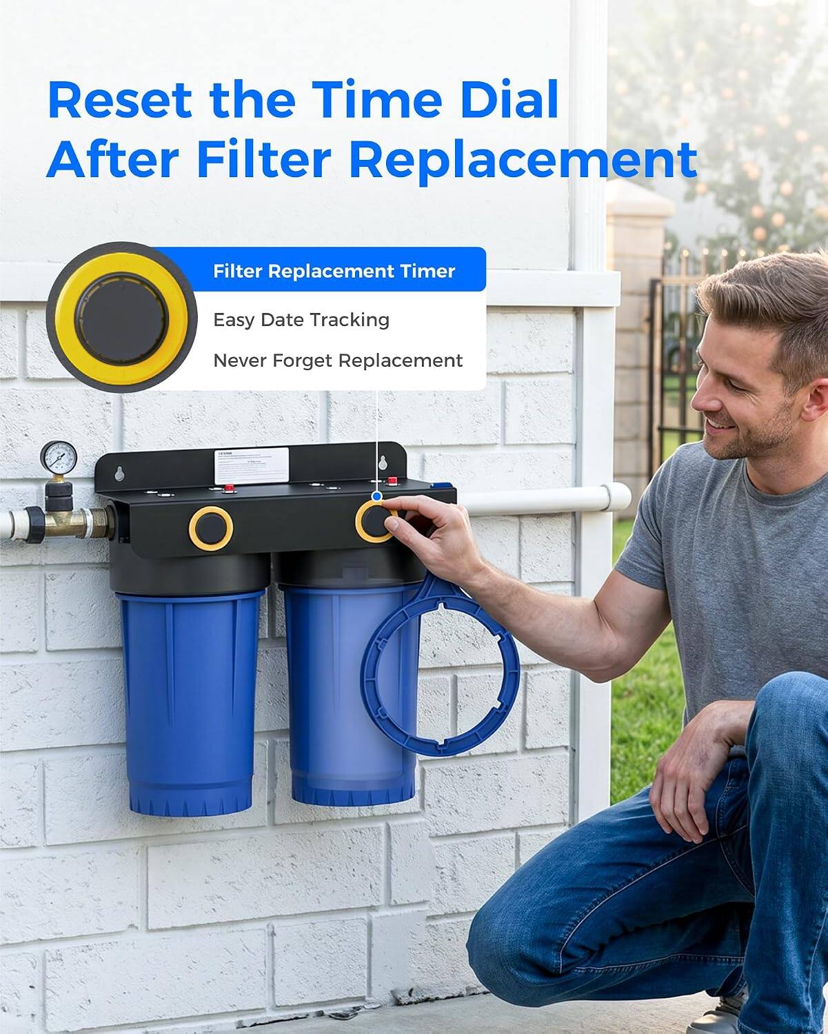 Reset the Time Dial After Filter Replacement

Filter Replacement Timer
Easy Date Tracking
Never Forget Replacement