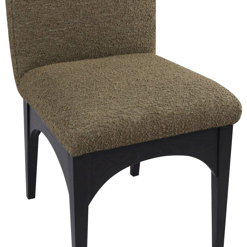 Alt View 4. Meridian Furniture - Waldorf Olive Boucle Fabric Dining Chair - Green.