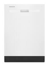 Front. Whirlpool - 24 inch Quiet Dishwasher with Boost Cycle and Pocket Handle - White.