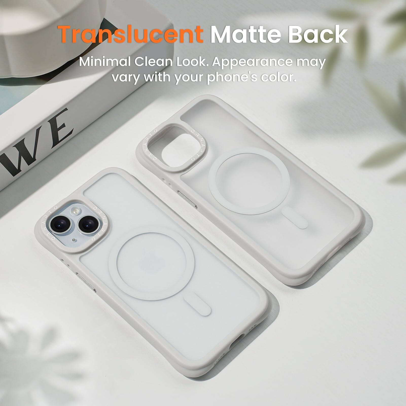 Translucent Matte Back Minimal Clean Look. Appearance may vary with your phone's color.