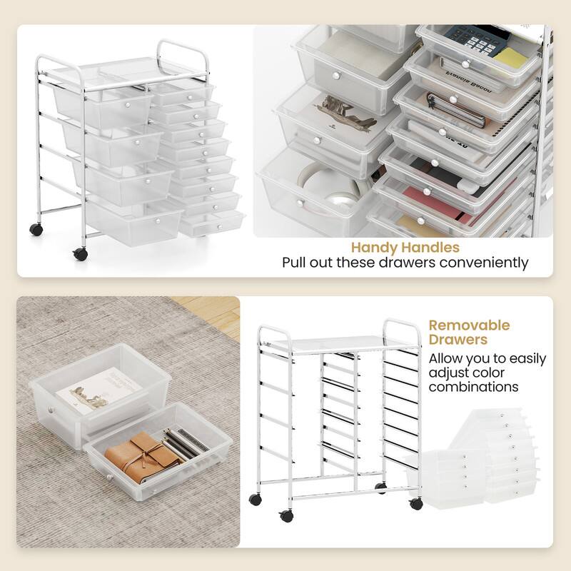 Handy Handles  
Pull out these drawers conveniently  

Removable Drawers  
Allow you to easily adjust color combinations