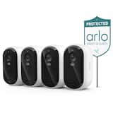 Arlo - Essential Outdoor Security Camera 2K (3rd Gen, 2025 Release) - Wireless, Rechargeable Camera with Yard Sign, 4-Cam - White