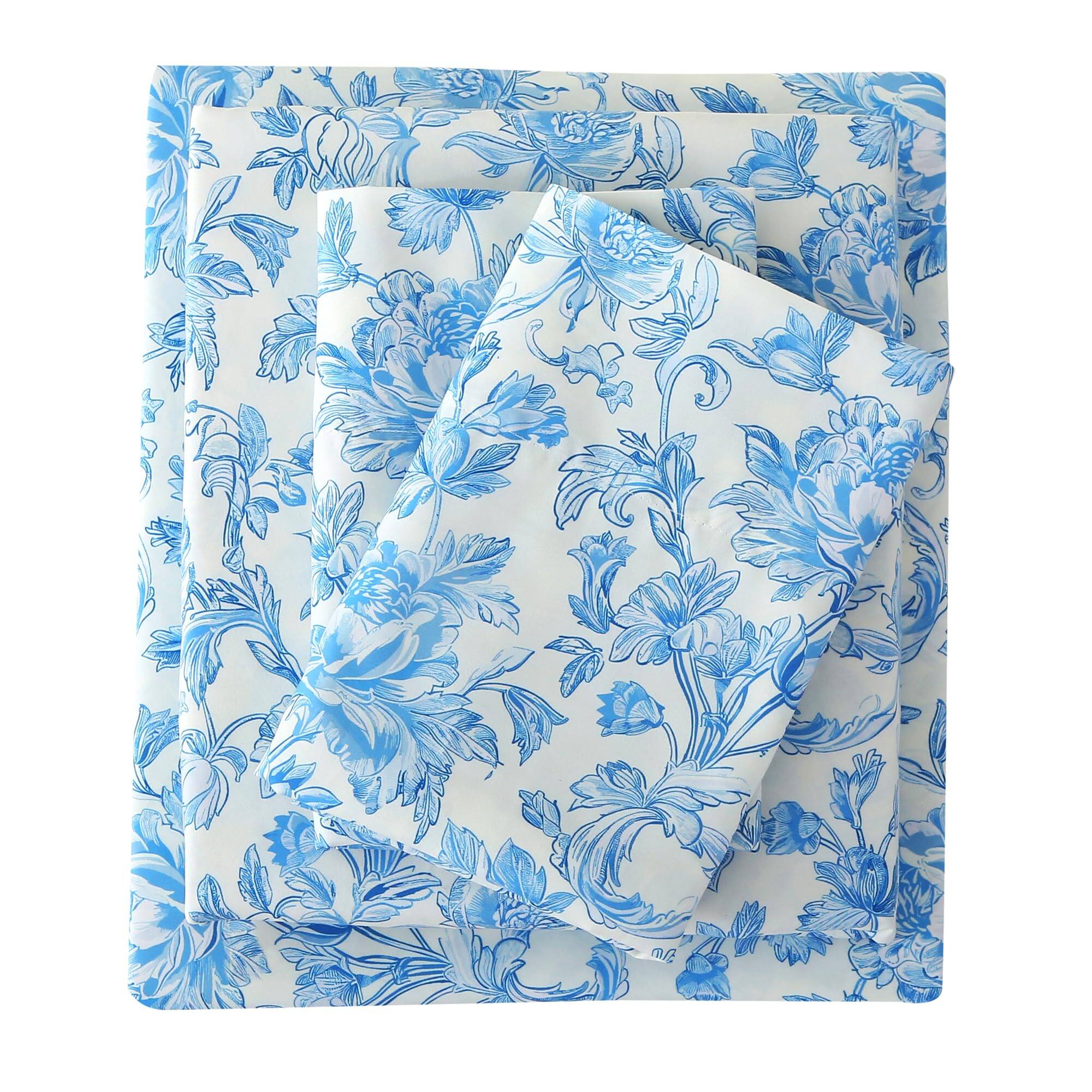 Beige Blue Flower Queen