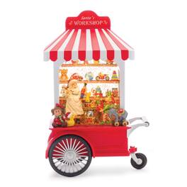 BreeBe - LED Snow Globe Santa's Workshop Stand 10.75"H - Red, White