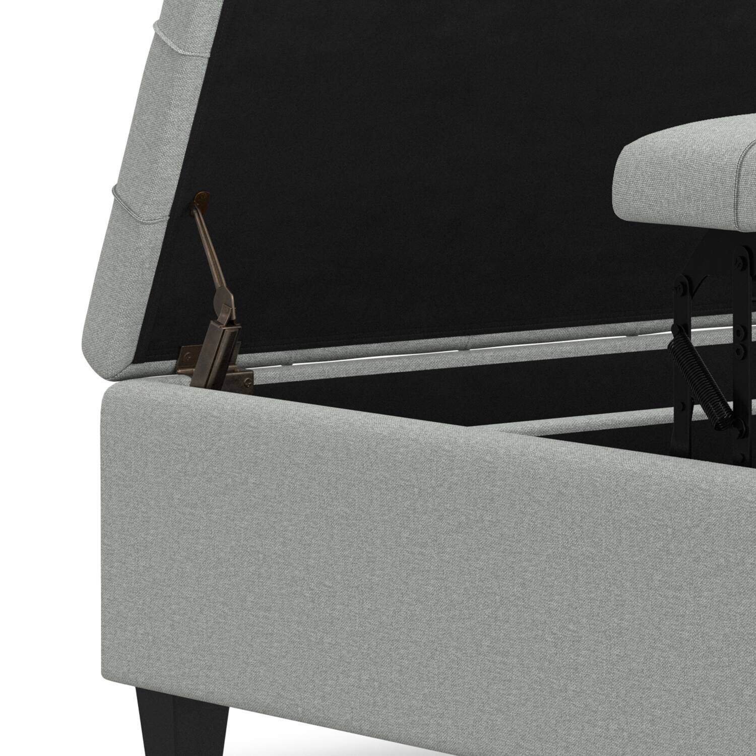 Alt View 6. Simpli Home - Harrison Coffee Table Storage Ottoman - Light Stone Grey.