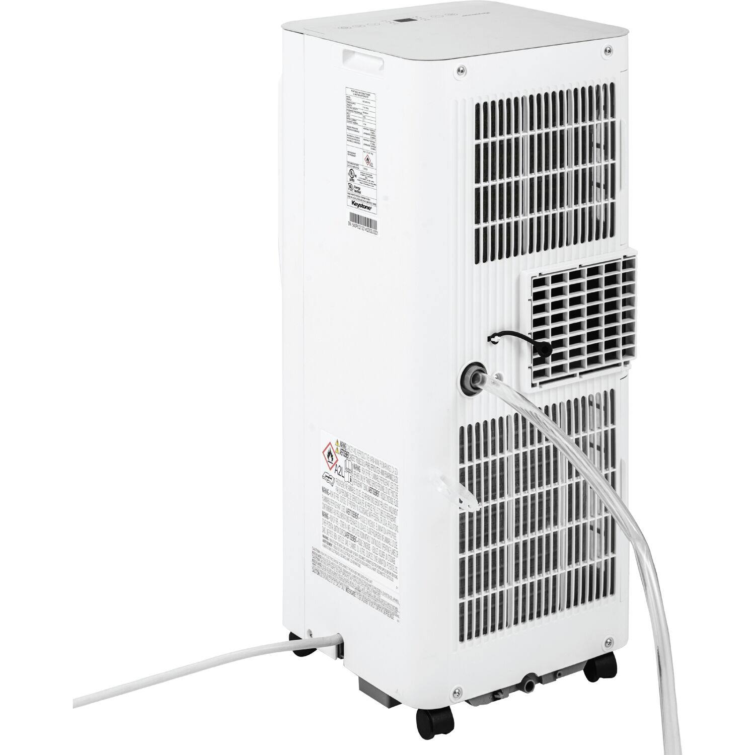 Alt View 15. Keystone - 8,500 BTU ASHRAE/5,000 BTU DOE 250 Sq. Ft Portable Air Conditioner with Remote - White.