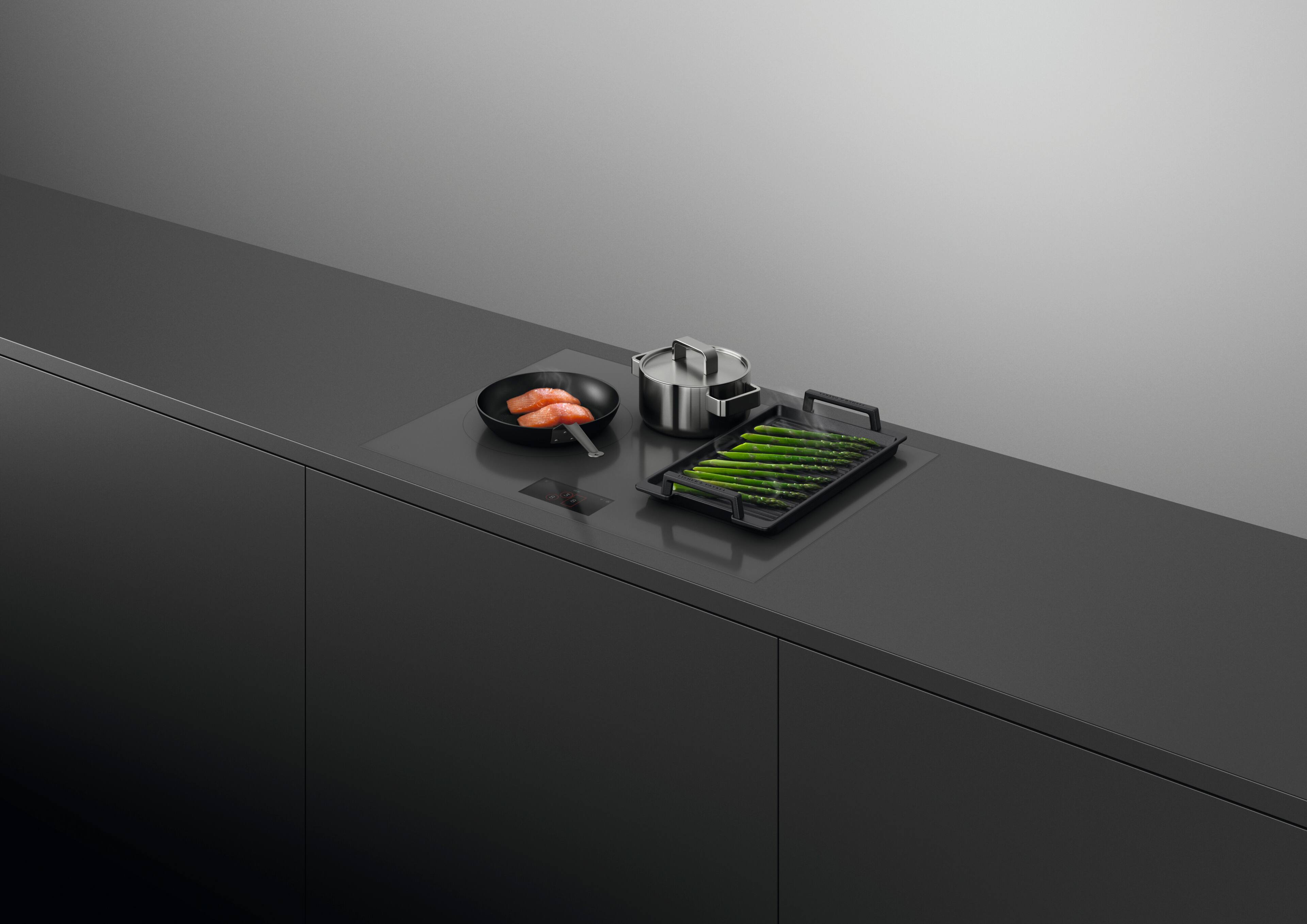 Alt View 15. Fisher & Paykel - 30" Primary Modular Induction Built-in Electric Cooktop, 4 Zones with SmartZone - Grey.