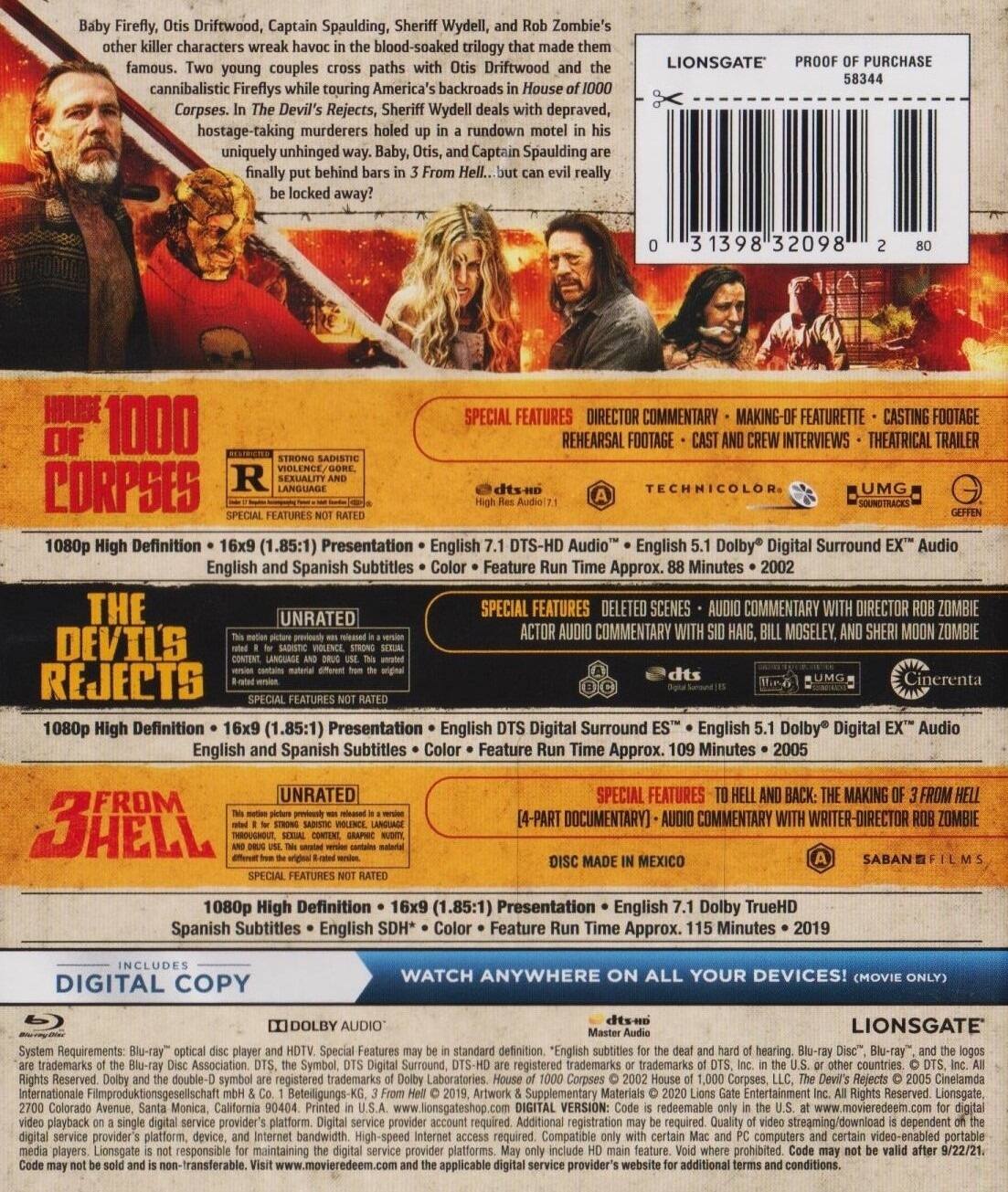 Alt View 1. Rob Zombie Triple Feature (Blu-ray + Digital).
