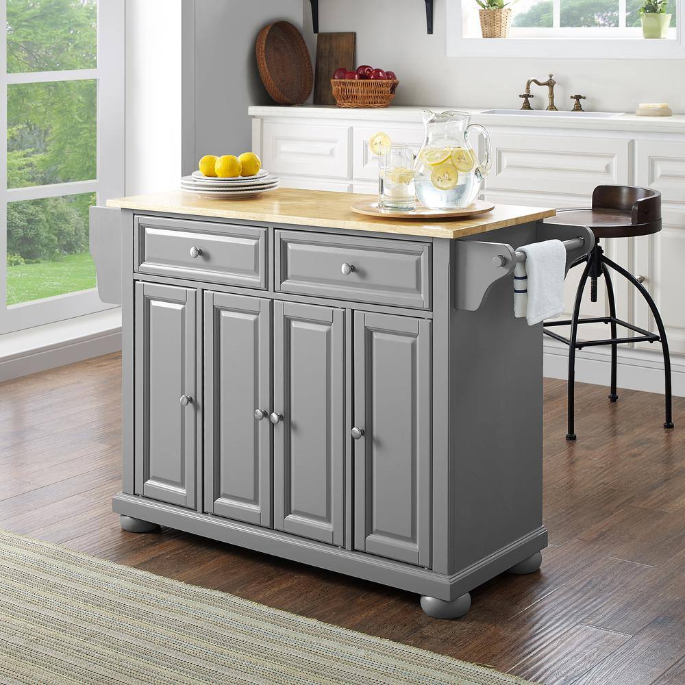 Alt View 8. Crosley Furniture - Alexandria Wood Top Kitchen Island/Cart - Gray.