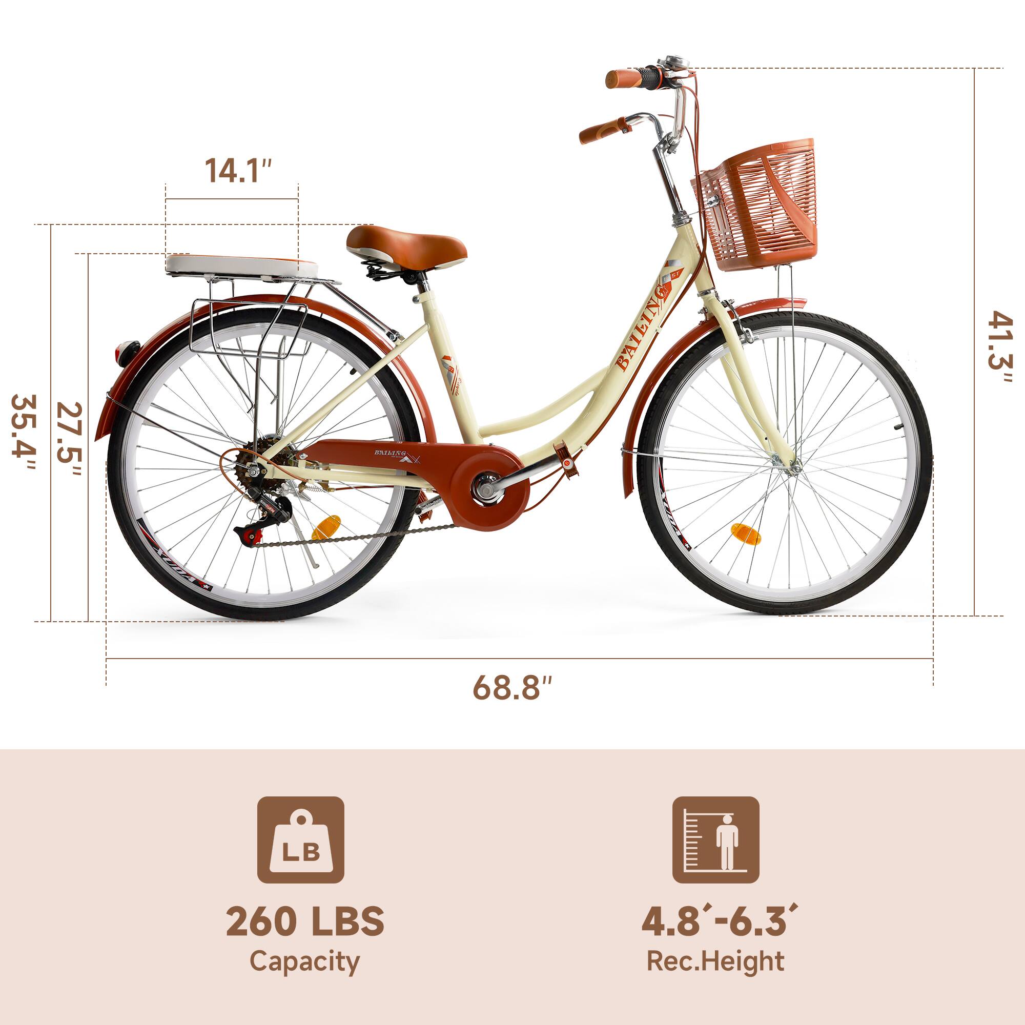 14.1"  
35.4"  
27.5"  
41.3"  
68.8"  

260 LBS Capacity  
4.8'-6.3' Rec.Height