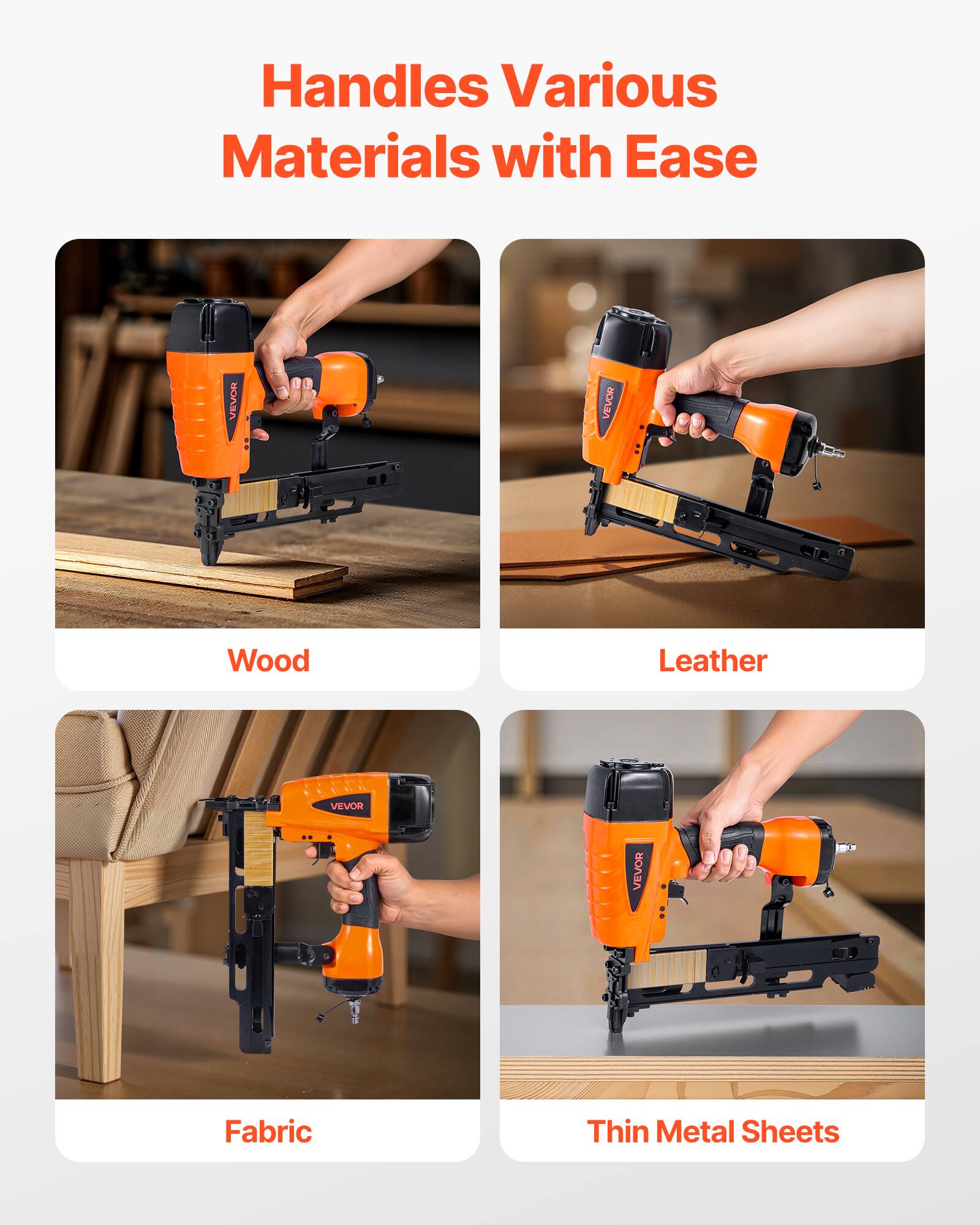 Handles Various Materials with Ease

- Wood
- Leather
- Fabric
- Thin Metal Sheets