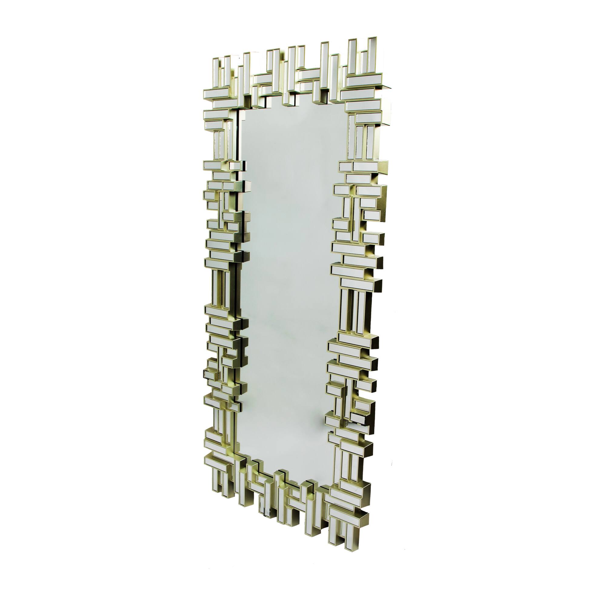 Alt View 2. Northlight - 47" Champagne Gold Rectangular Modern Home Wall Mirror - Gold.