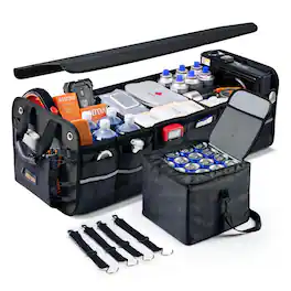 AstroAI - Car Trunk Organizer 110L, Collapsible Large Storage Box with Cooler Bag for Cars - Black
