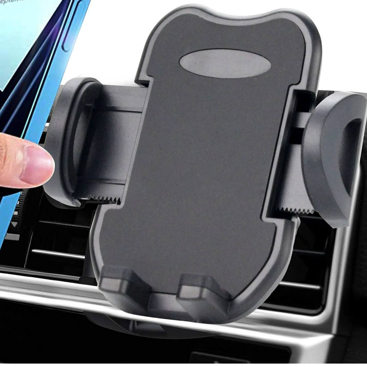Angle. Stock Preferred - Car Air Vent Phone Holder Mount Clamp - Black.