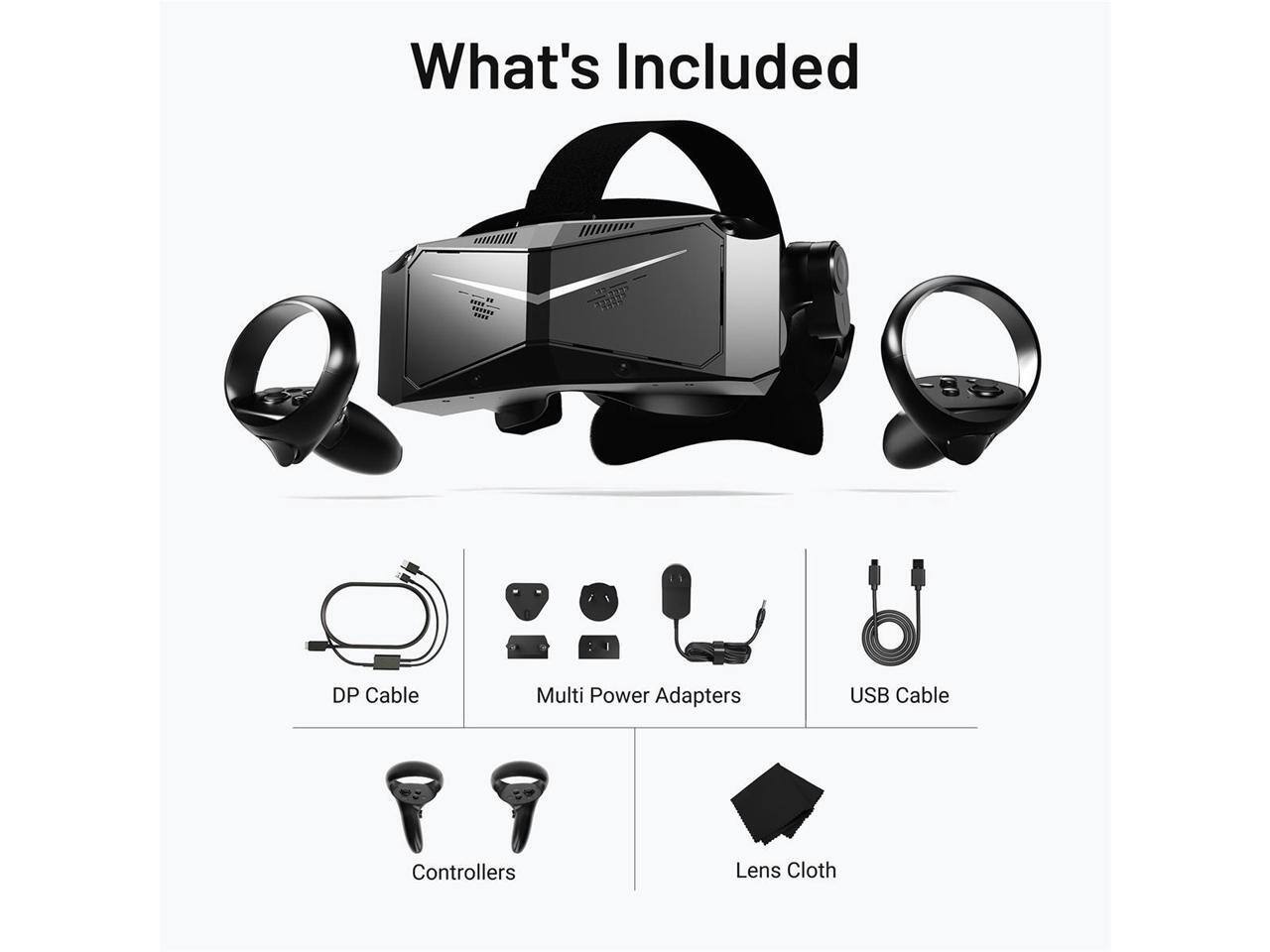 What's Included: DP Cable, Multi Power Adapters, USB Cable, Controllers, Lens Cloth