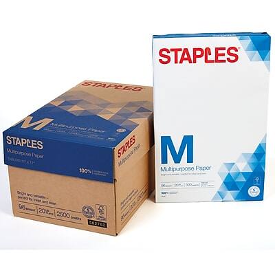 STAPLES
MADE IN THE USA
100% Recycled Paper
80 gsm
201 sheets
2500 sheets
STAPLES
Multicurpose Paper
100% Recycled Paper
M
201 sheets
2500 sheets
662762