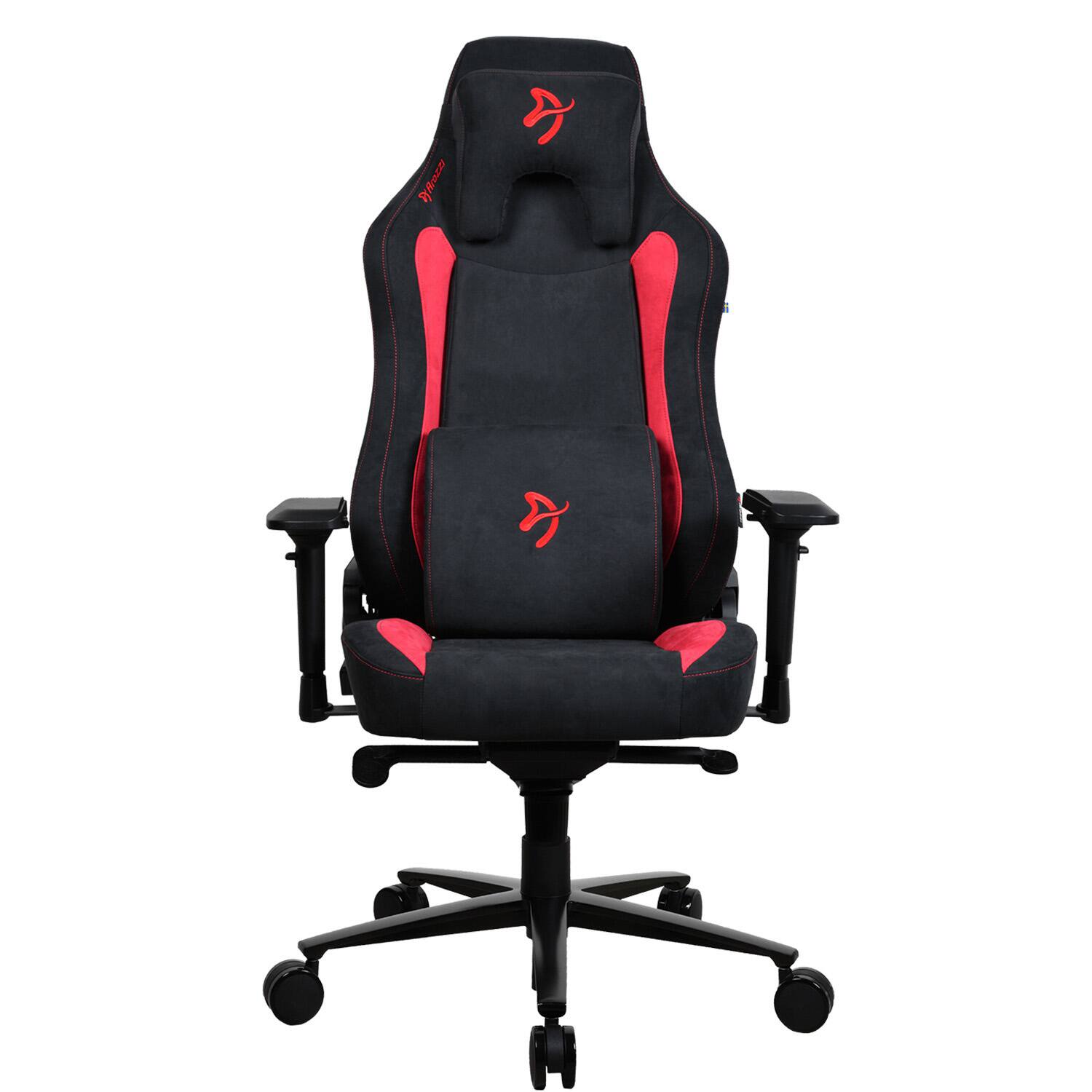 Angle. Arozzi - Vernazza Series Top-Tier Premium Supersoft Upholstery Fabric Gaming Chair - Red.