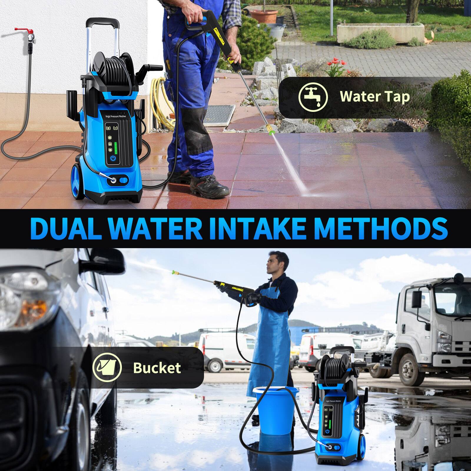 I Water Tap noting_o_ - - - It a . DUAL WATER INTAKE METHODS Bucket - - :