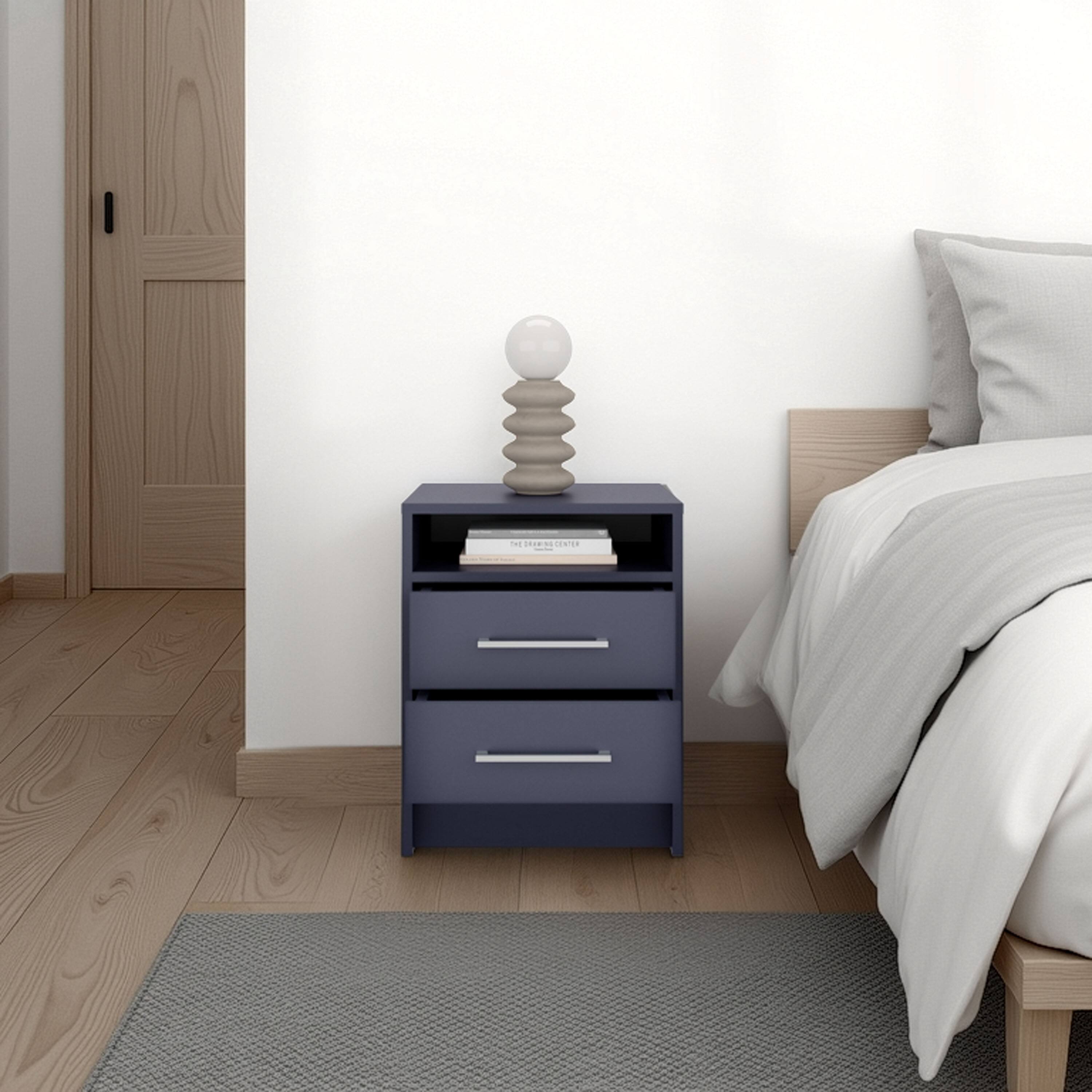 Tiramisubest Minimalist Modern Nightstand with Open Shelf and Two ...
