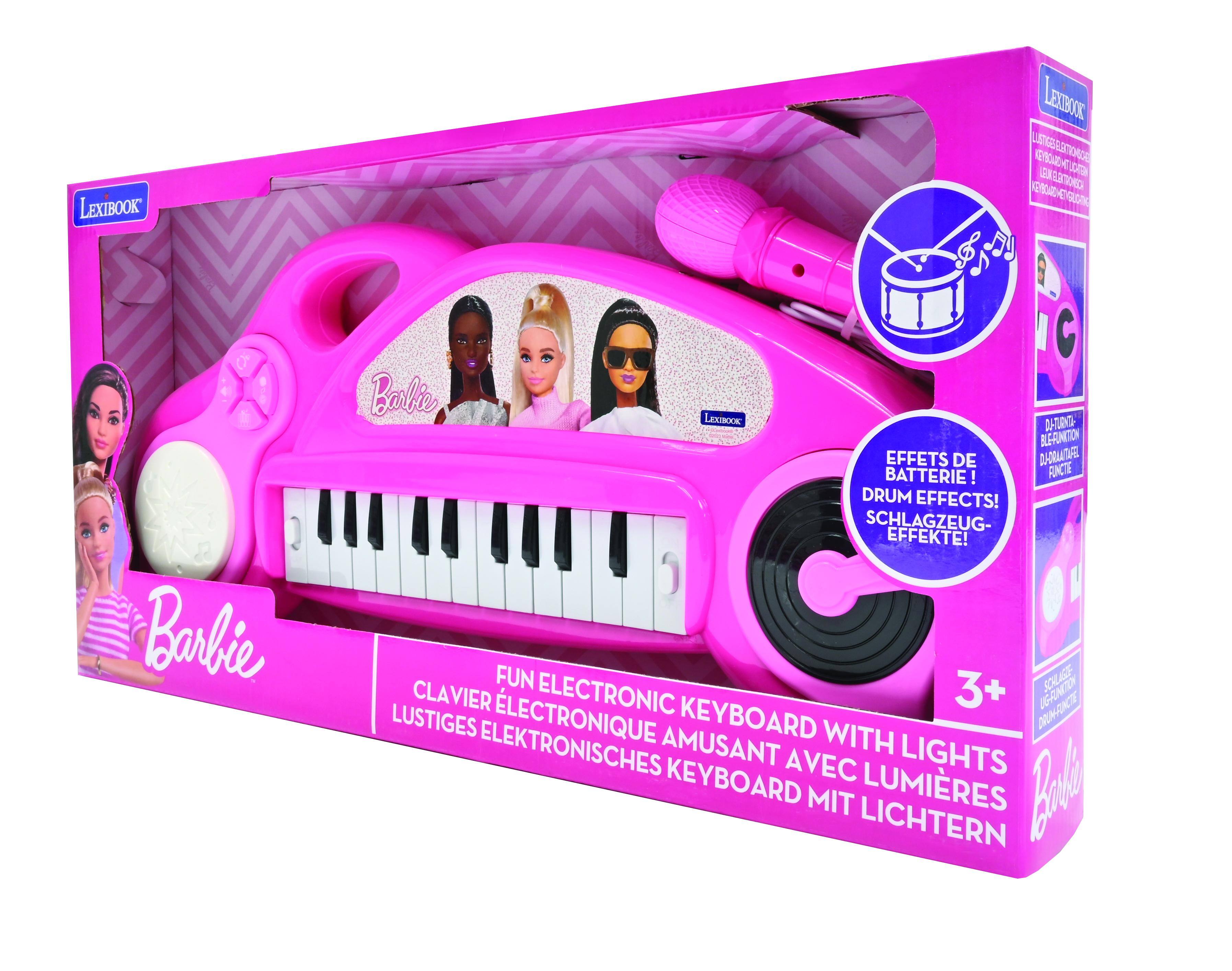 LEXIBOOK LEIBIK ATARASTONC  
A SA NA ENTOD TORD EA C SA Barbie Ballie  
LEXIBOOK AADN BLEFUNITION  
EFFETS DE BATTERIE!  
FUN 3+  
CLAVIER ELECTRONIC GRNT LUSTIGES LECTRONIQUE AMUSANT KEYBOARD WITH ELEKTRONISCHES AVEC LIGHTS KEYBOARD MIT LUMIÈRES Bo LICHTERN  
DRUM EFFECTS!  
SCHLAGZEUG-EFFEKTE!