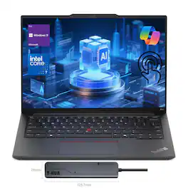 Lenovo - ThinkPad E14 14" FHD+ Touchscreen Laptop - Intel Core 7 240H - 32GB RAM - 2TB SSD - Backlit KB - 7 in-1 USB-C Hub - Black
