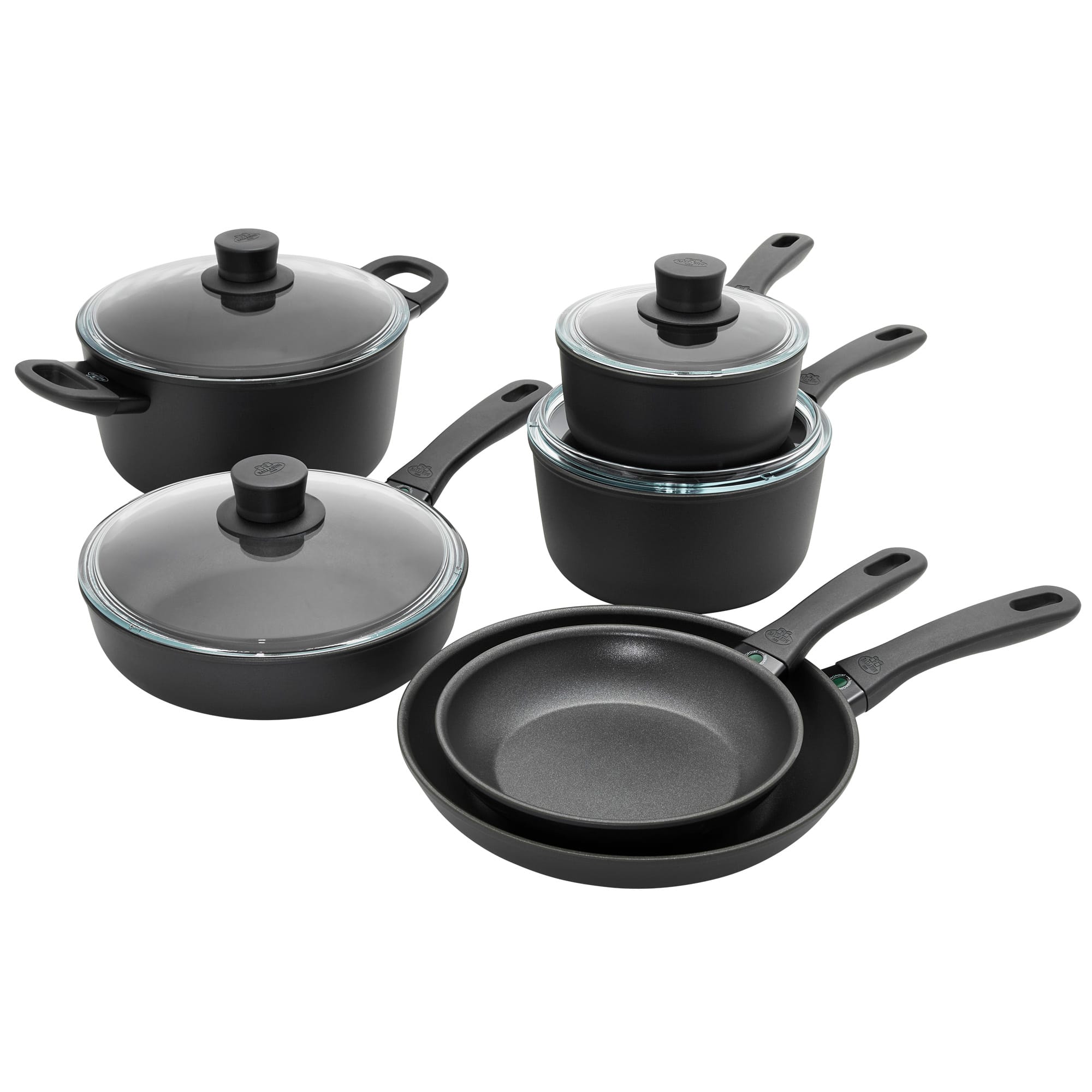 Ballarini - Avola by HENCKELS 10-pc Aluminum Nonstick Cookware Set - Black