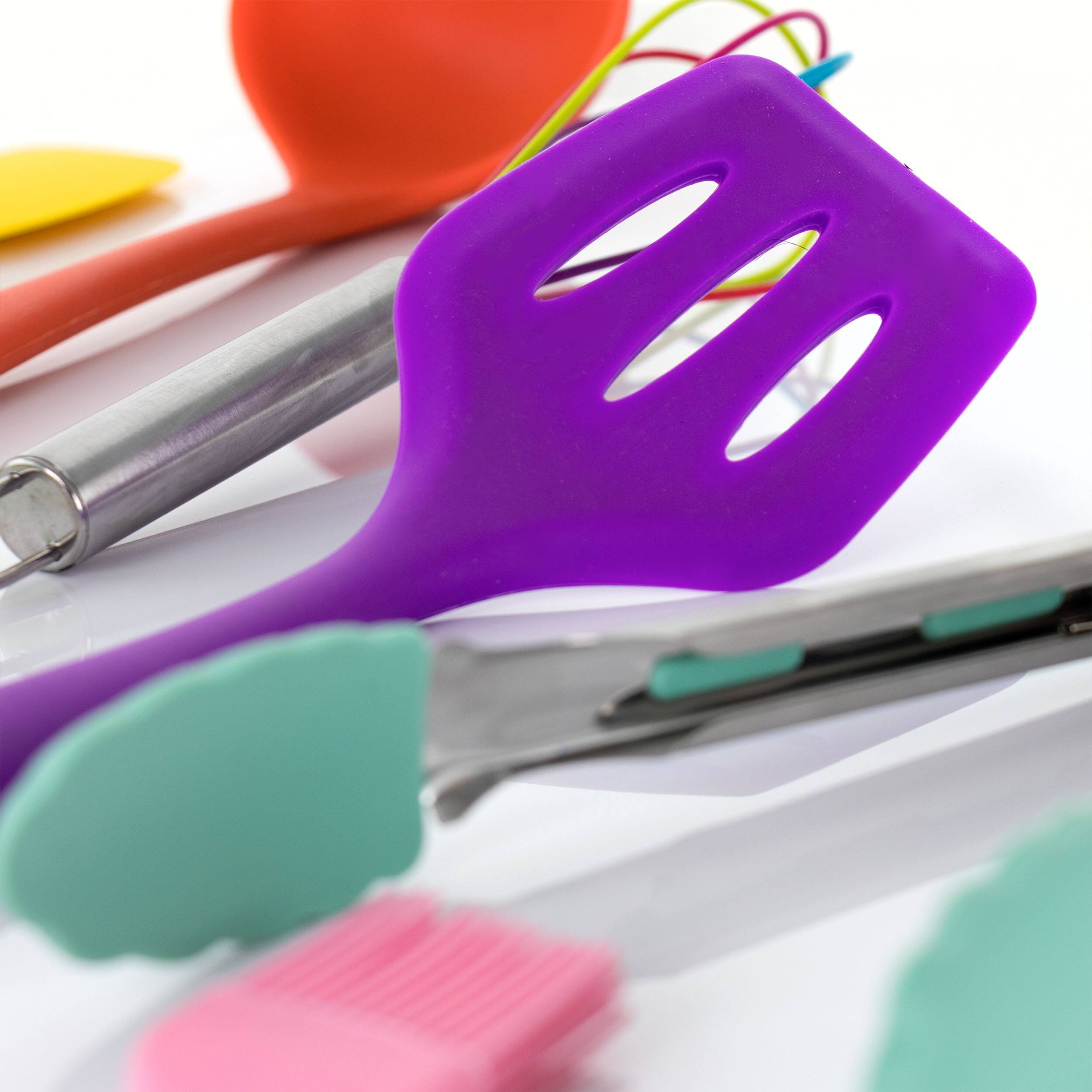 Alt View 5. MegaChef - MegaChef Mulit-Color Silicone Cooking Utensils, Set of 12 - Multi-colored.