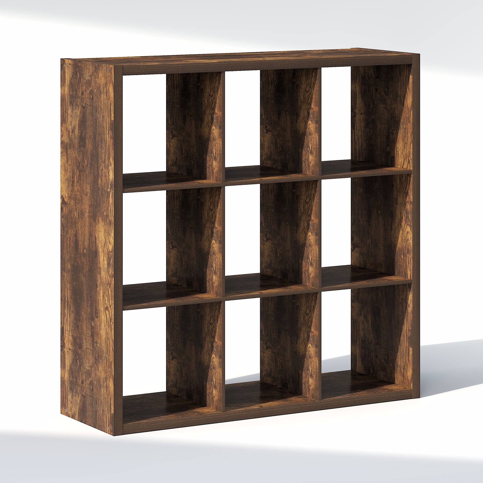 Alt View 4. Furinno - CUBIC Closet Organizers, 9-Cube Closet Organizer, Open Shelf, Extra Thick Frame, for Wardrobe, Bedroom, Living Room - Amber Pine.