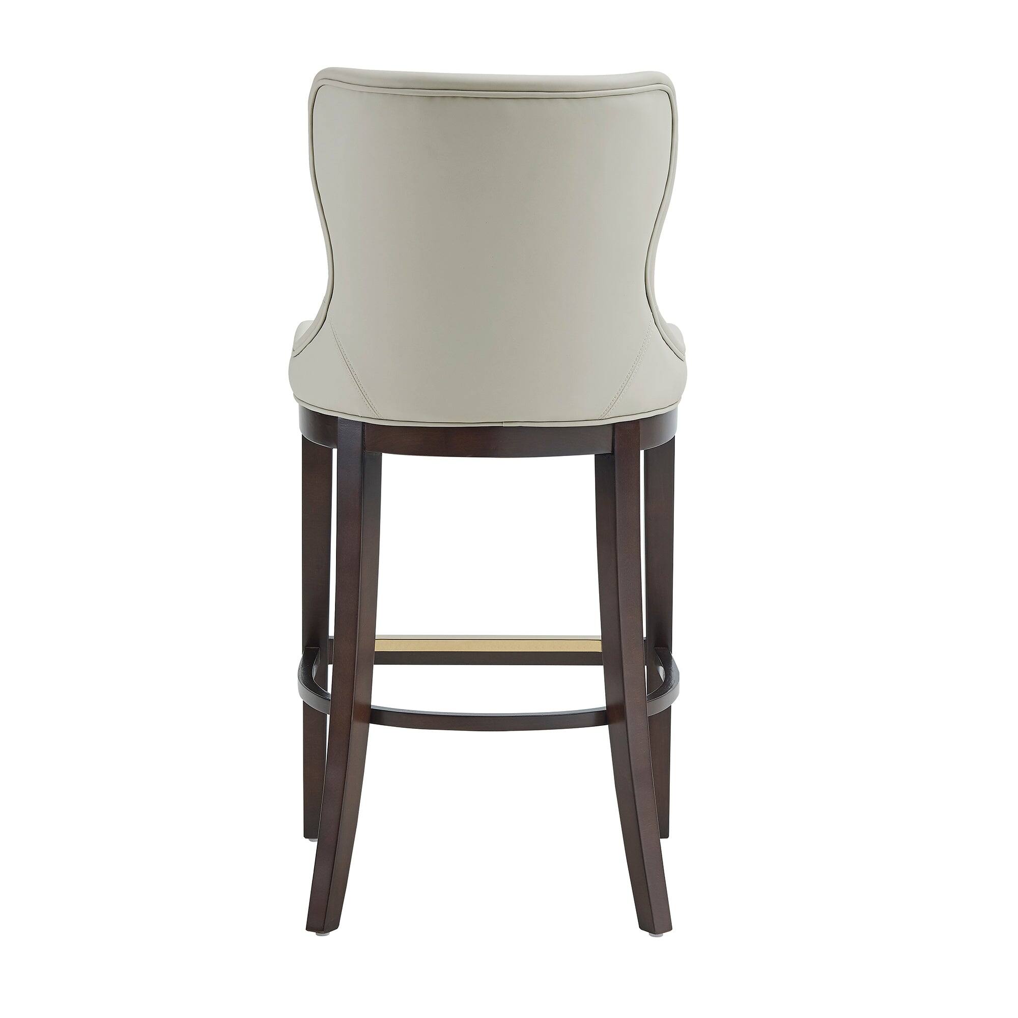 Alt View 4. Manhattan Comfort - Blair Modern Wood Upholstered Barstool - Set of 3 - Stone.