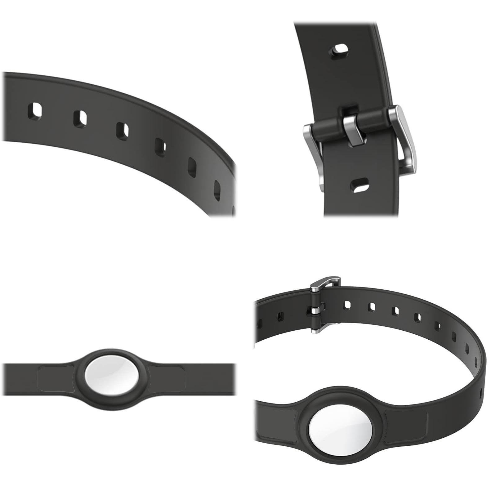 Alt View 11. SaharaCase - Silicone Dog Standard Collar with Apple AirTag slot - 14-in to 20-in Neck - Black.