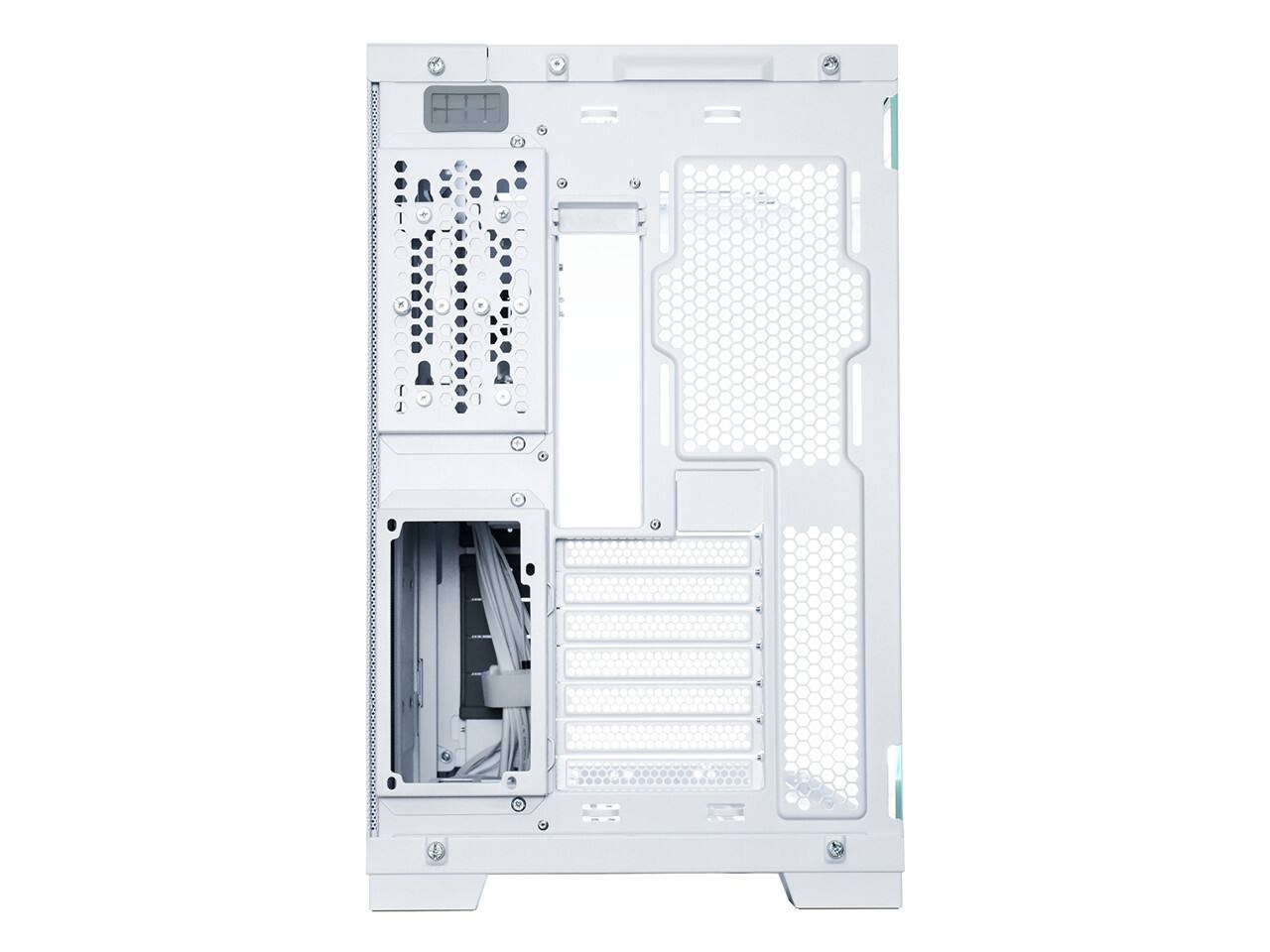 Back. Lian Li - LIAN LI O11 EVO RGB  White Aluminum / Steel / Tempered Glass ATX Mid Tower Computer Case ----O11DERGBW - White.