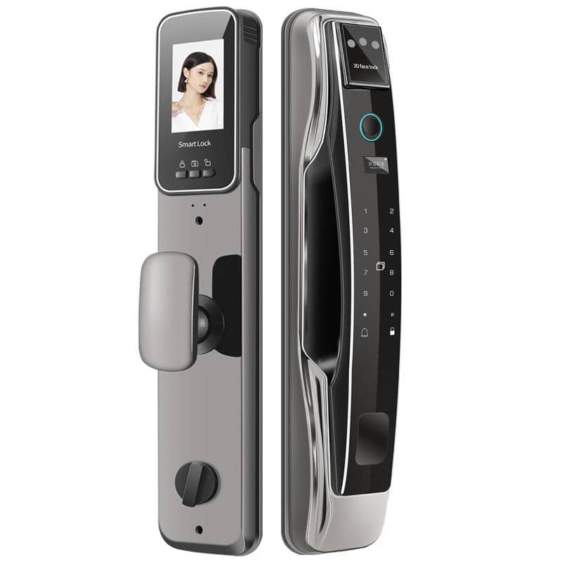 Cluzine - 3D Face Recognition Smart Lock,Auto Unlock,Fingerprint,Peephole Camera,For Home Security Door