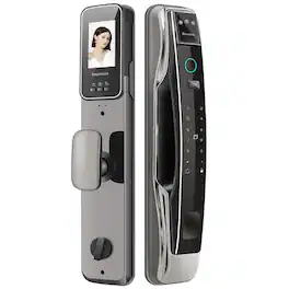 Cluzine - 3D Face Recognition Smart Lock,Auto Unlock,Fingerprint,Peephole Camera,For Home Security Door
