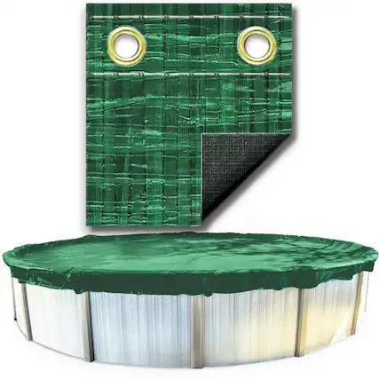 Front. Swimline - Swimline Hydrotools Ripstopper Winter Pool Cover for 15' Round Above Ground Pool.