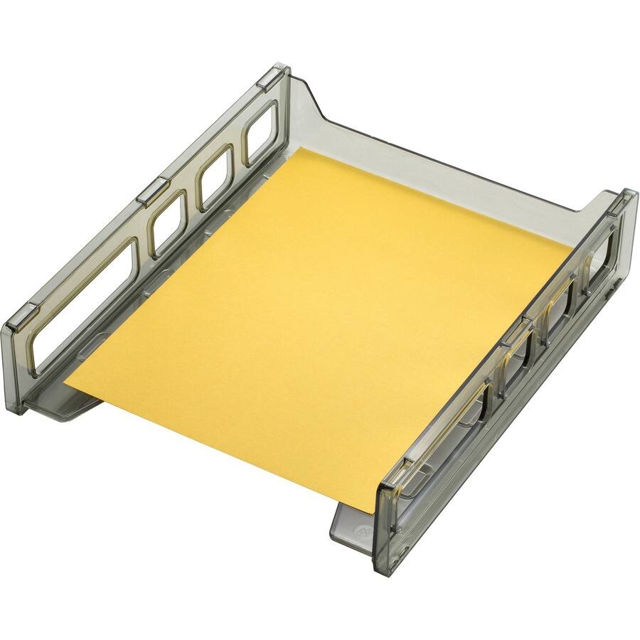 Angle. Officemate - Officemate Front Load Letter Tray 12.50" Height x 10.50" Width x 2.87" Depth Desktop Stackable Durable Smoke - Smoke.