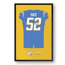Sporticulture - Khalil Mack Los Angeles Chargers 27" x 39" Home Jersey Framed Art Print - Blue