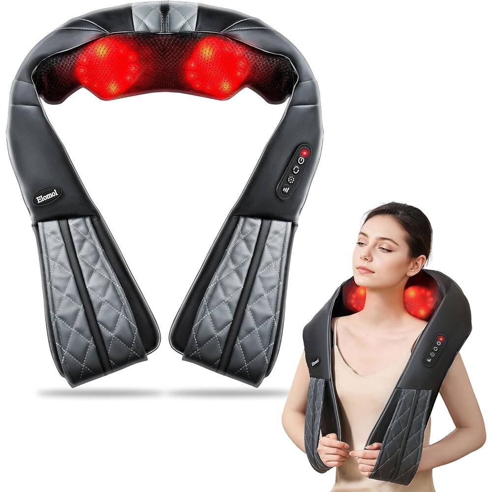 Schertz - Neck & Shoulder Massager with Heat, Rechargeable 5D Shiatsu Kneading, Multi-Use