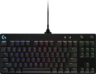 Logitech - G PRO TKL Wired Mechanical GX Blue Clicky Switch Gaming Keyboard with RGB Backlighting for PC - Black