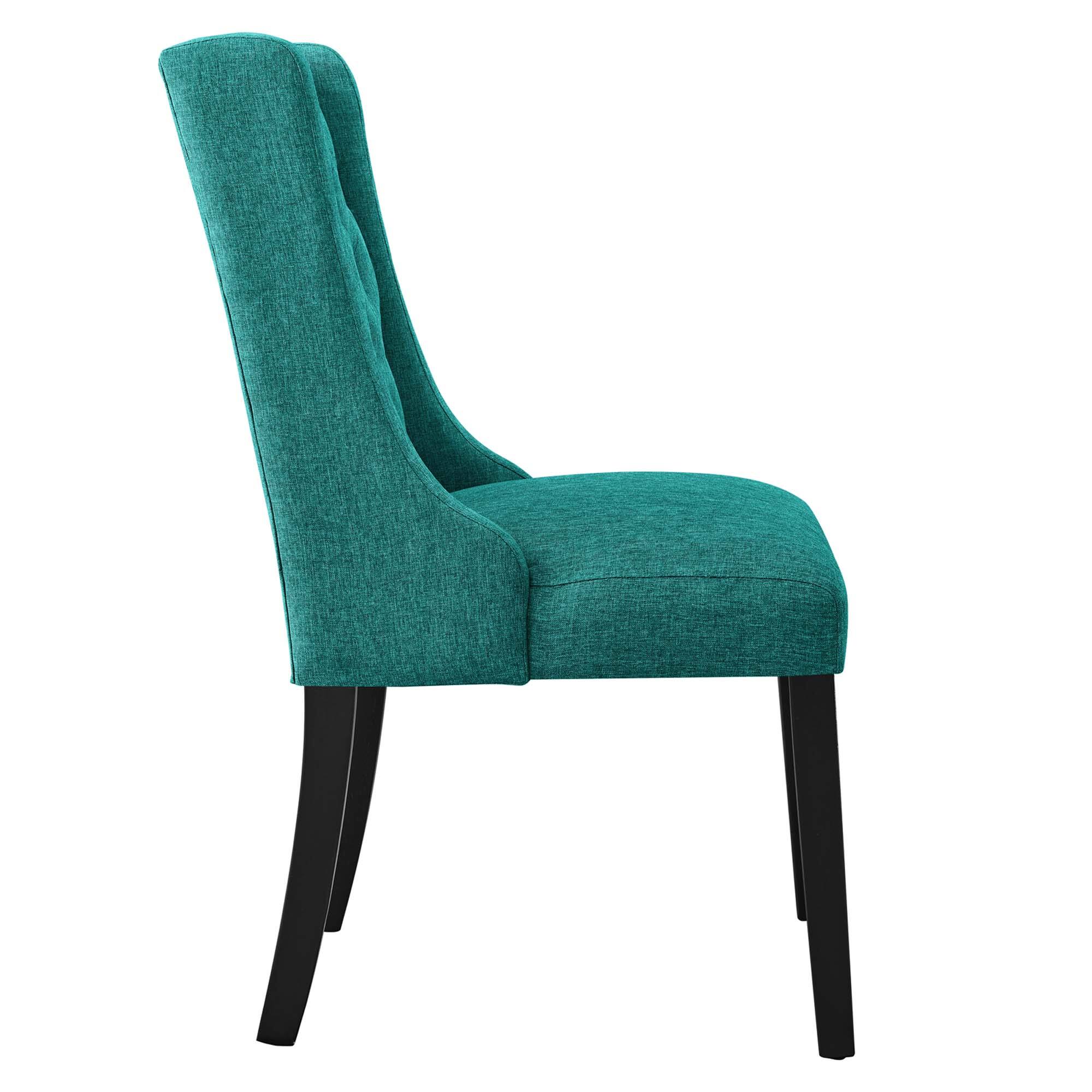 Left. Modway - Baronet Button Tufted Fabric Dining Chair by Modway - Blue.