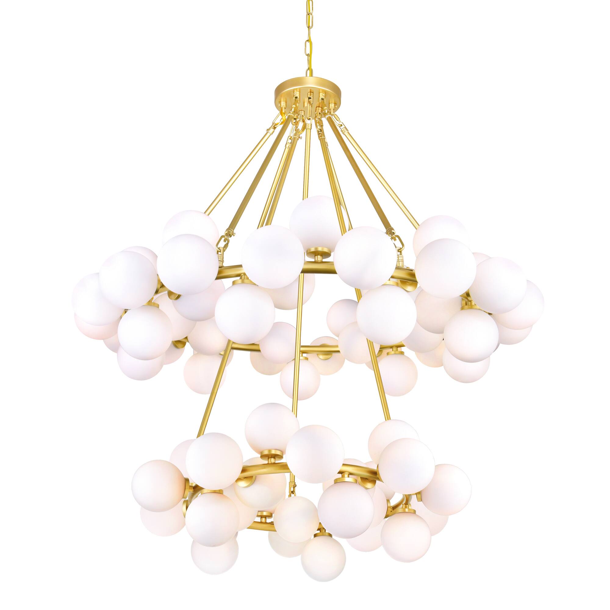 Front. CWI Lighting - Arya 70 Light Chandelier With Satin Gold Finish - Satin Gold.