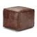 Angle. Simpli Home - Sheffield Square Pouf - Brown.
