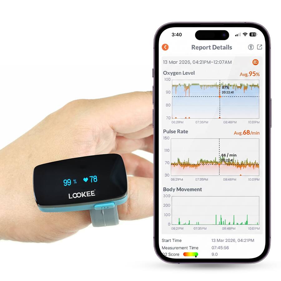Pulse Rates Rings With Vibrating LOOKEE LOOKEE® Ring Continuous Pulse Oximeter with Vibration Reminder ...